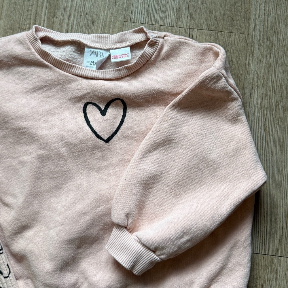 Zara Pink & Black Heart Set 18-24m - Picture 2 of 3